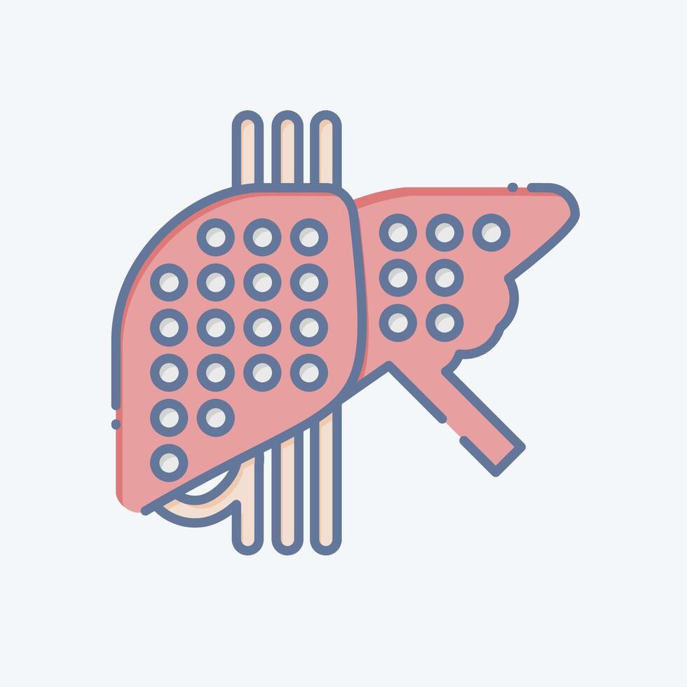 ícone fígado fibrose. relacionado para hepatologista símbolo. rabisco estilo. simples Projeto editável. simples ilustração vetor
