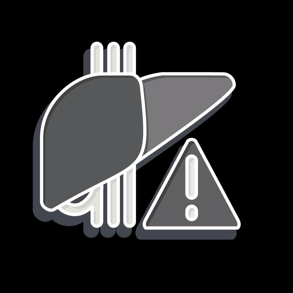 ícone fígado problema. relacionado para hepatologista símbolo. lustroso estilo. simples Projeto editável. simples ilustração vetor