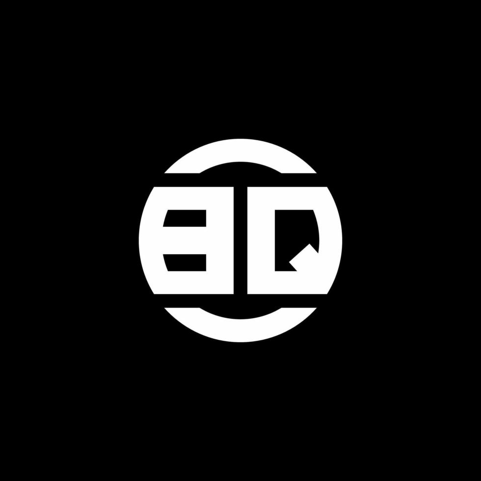 Monograma de logotipo bq isolado em modelo de design de elemento de círculo vetor