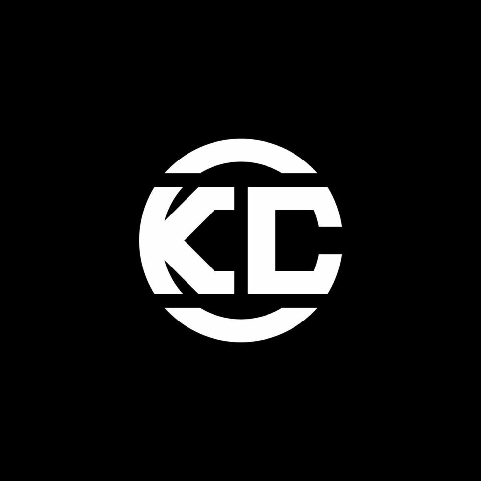 Monograma de logotipo kc isolado no modelo de design de elemento de círculo vetor