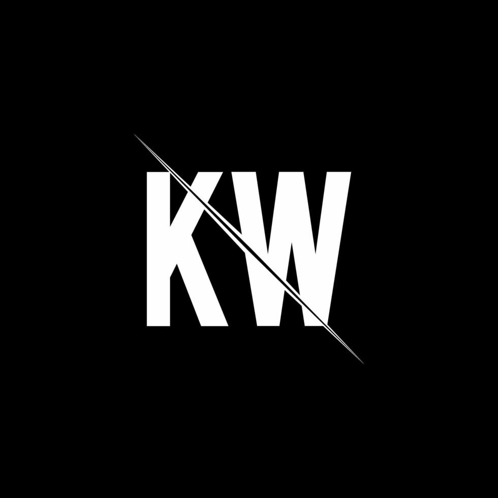 Monograma do logotipo kw com modelo de design de estilo barra vetor