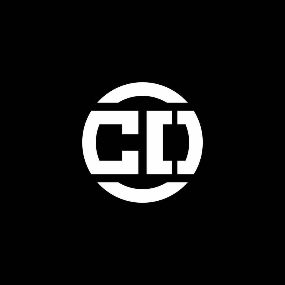 monograma do logotipo da co isolado no modelo de design de elemento de círculo vetor