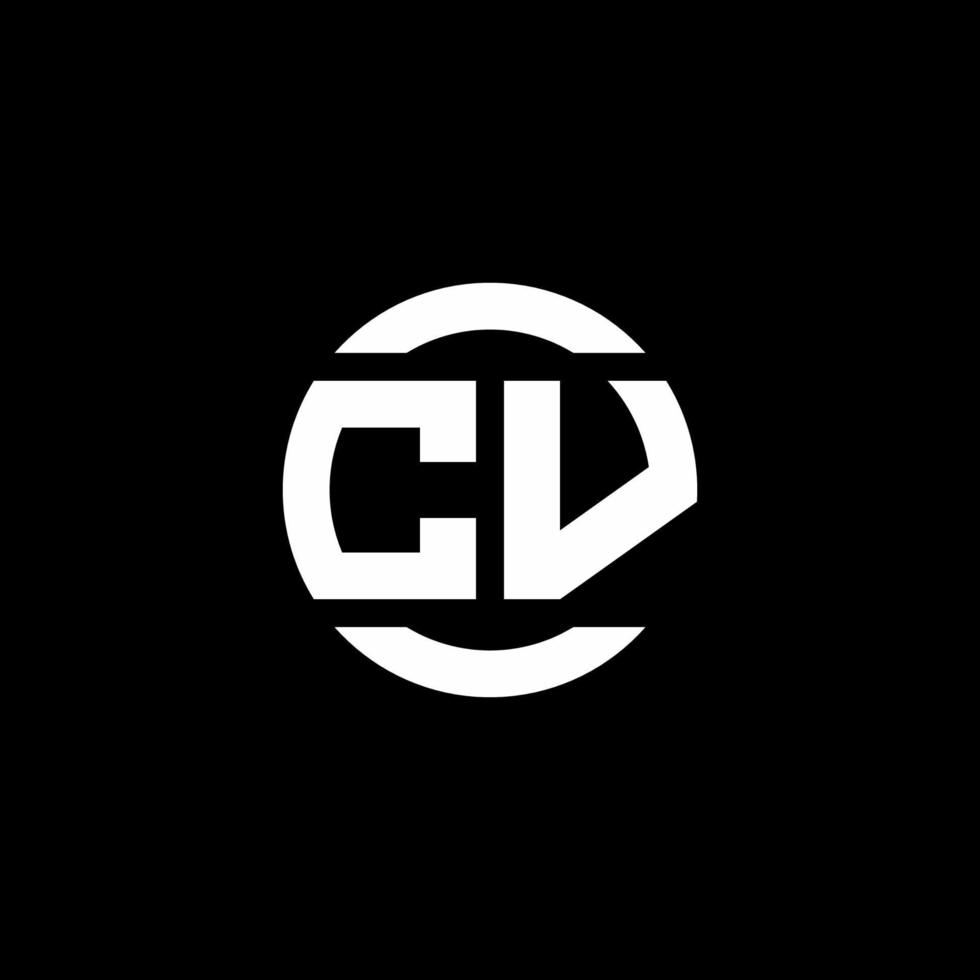 Monograma de logotipo cv isolado no modelo de design de elemento de círculo vetor
