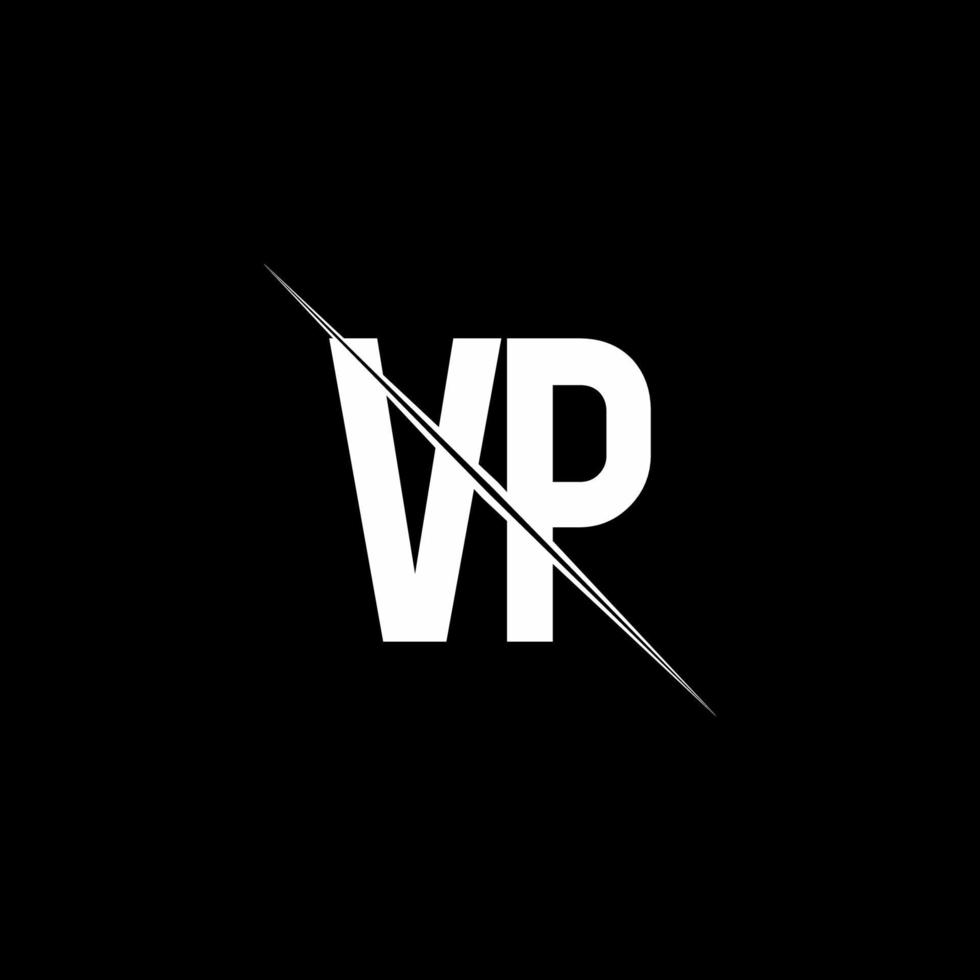 Monograma de logotipo vp com modelo de design de estilo barra vetor