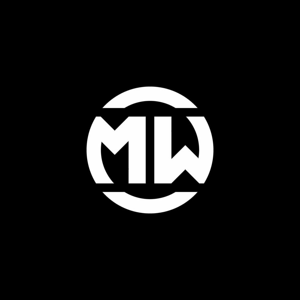 Monograma de logotipo mw isolado no modelo de design de elemento de círculo vetor