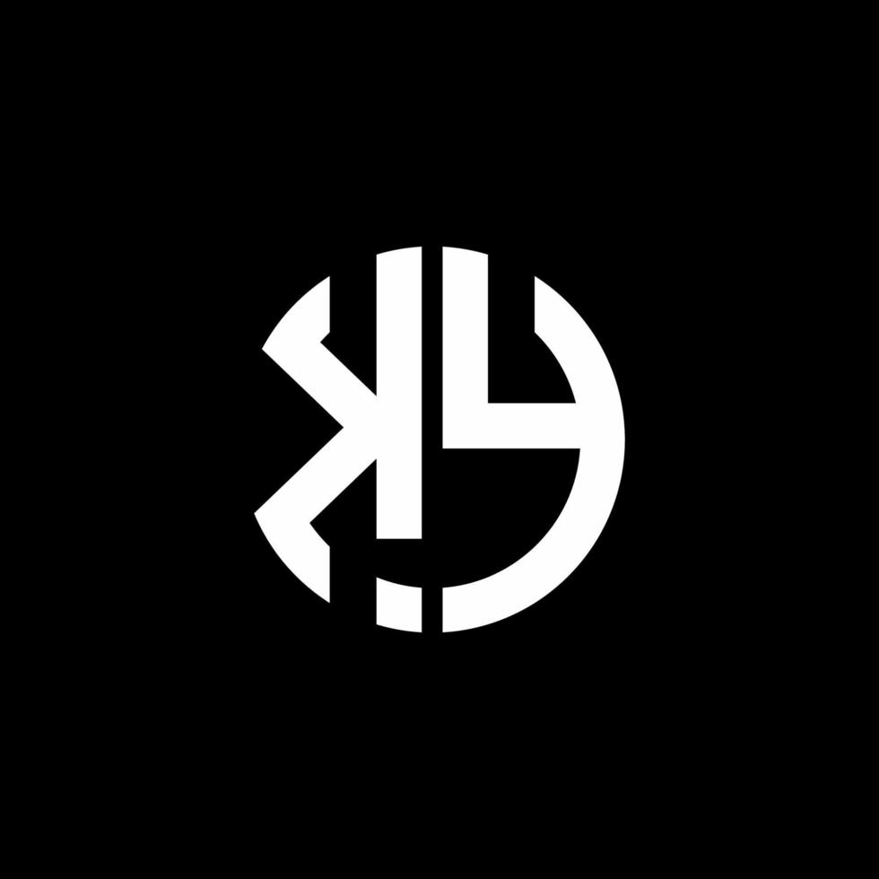 modelo de design do estilo da fita do logotipo do monograma ky vetor