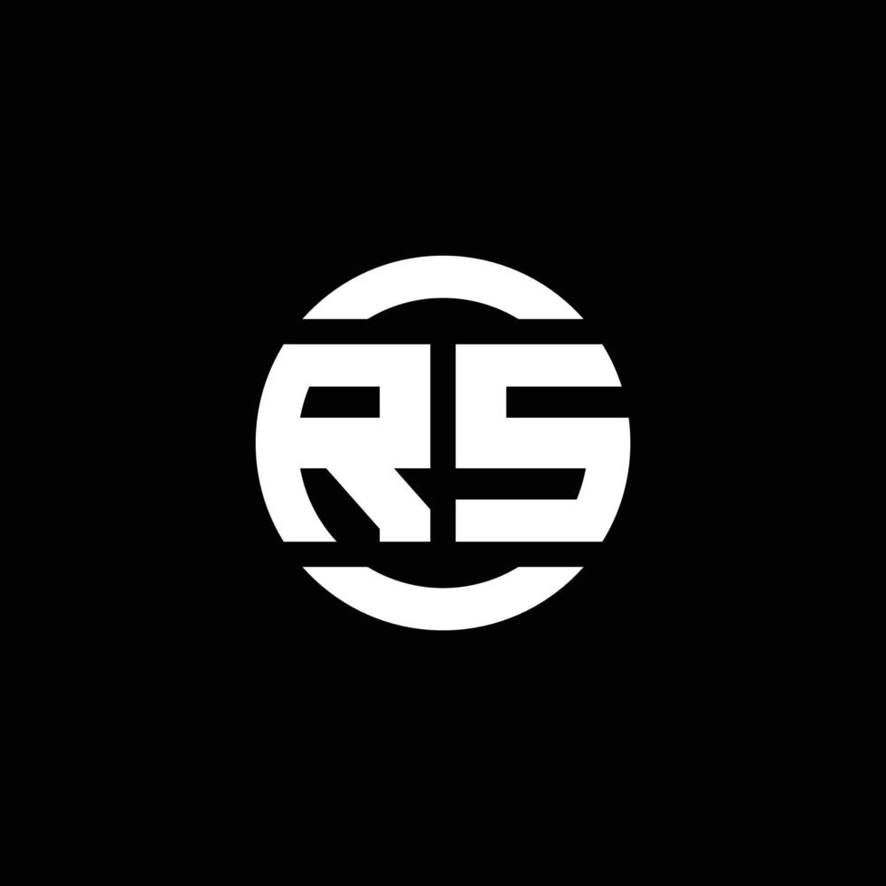 Monograma de logotipo rs isolado no modelo de design de elemento de círculo vetor