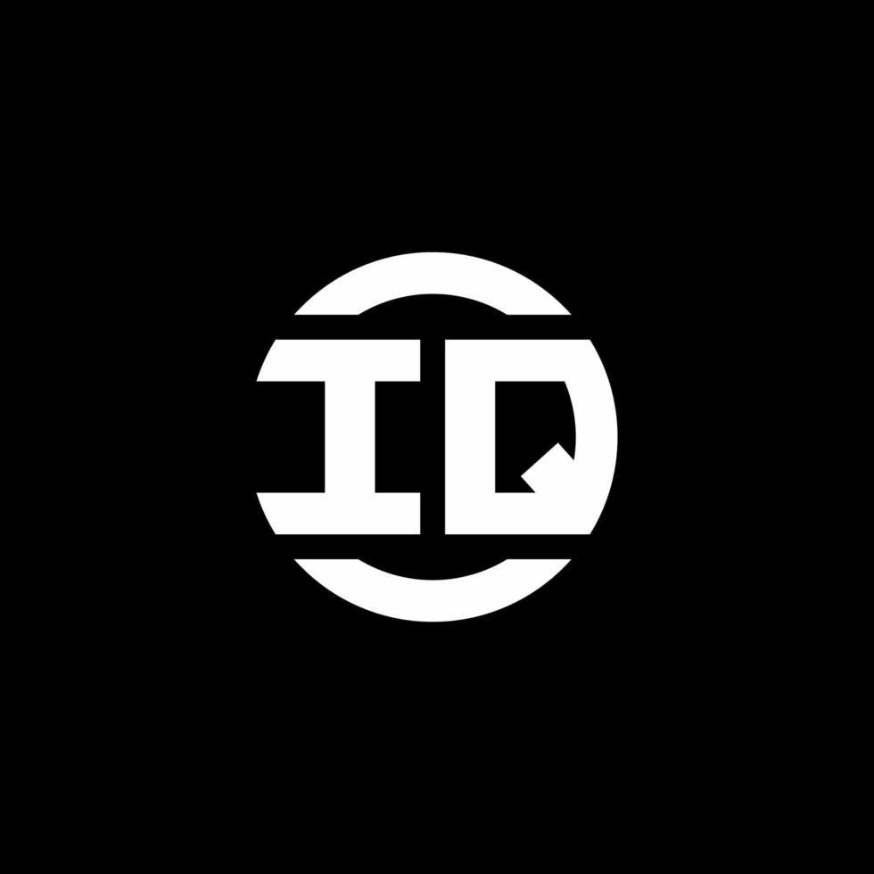 Monograma de logotipo iq isolado em modelo de design de elemento de círculo vetor