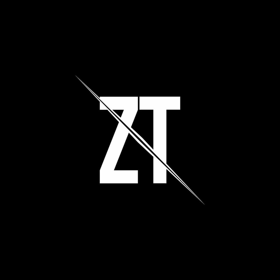 Monograma de logotipo zt com modelo de design de estilo barra vetor