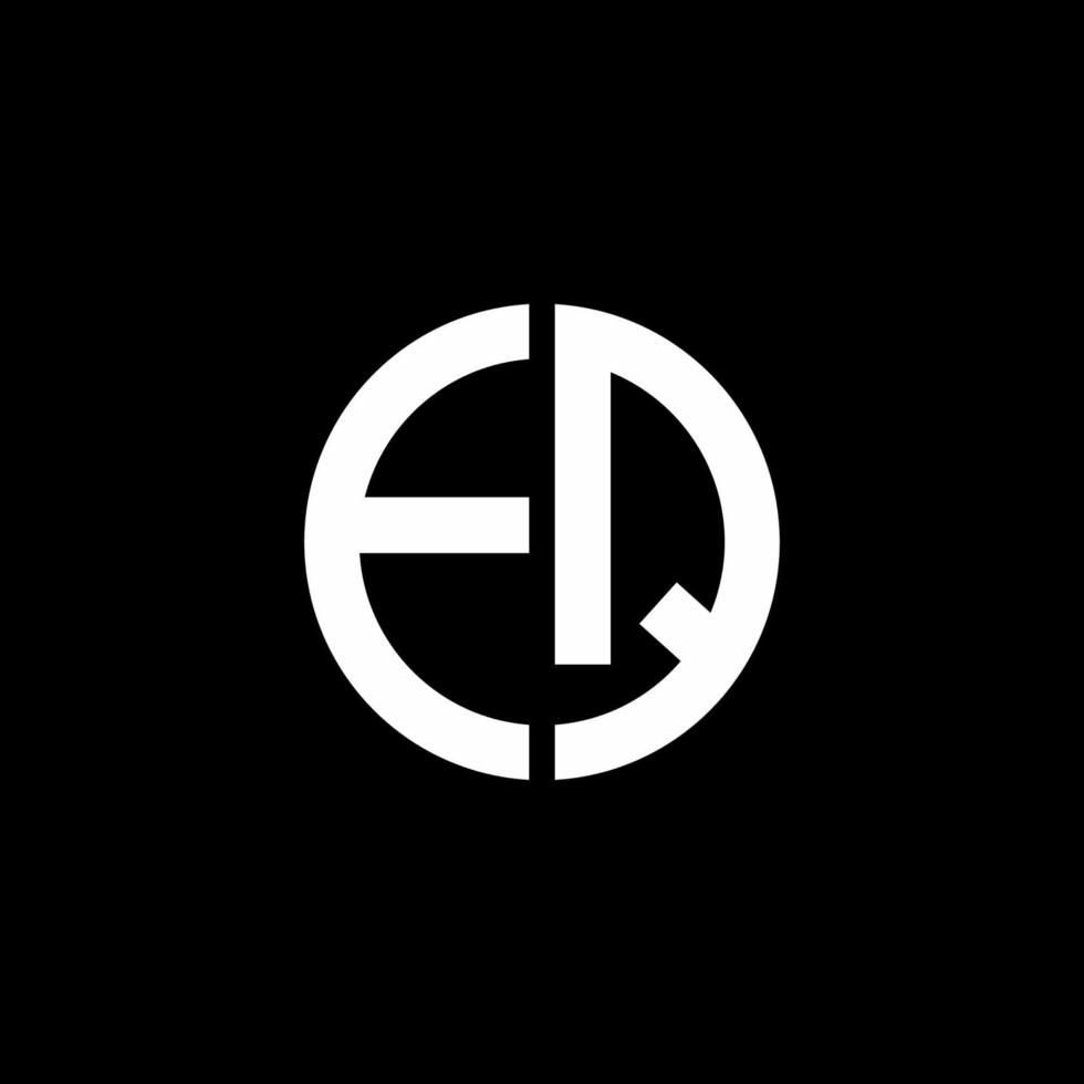 modelo de design de estilo de fita de círculo de logotipo de monograma eq vetor