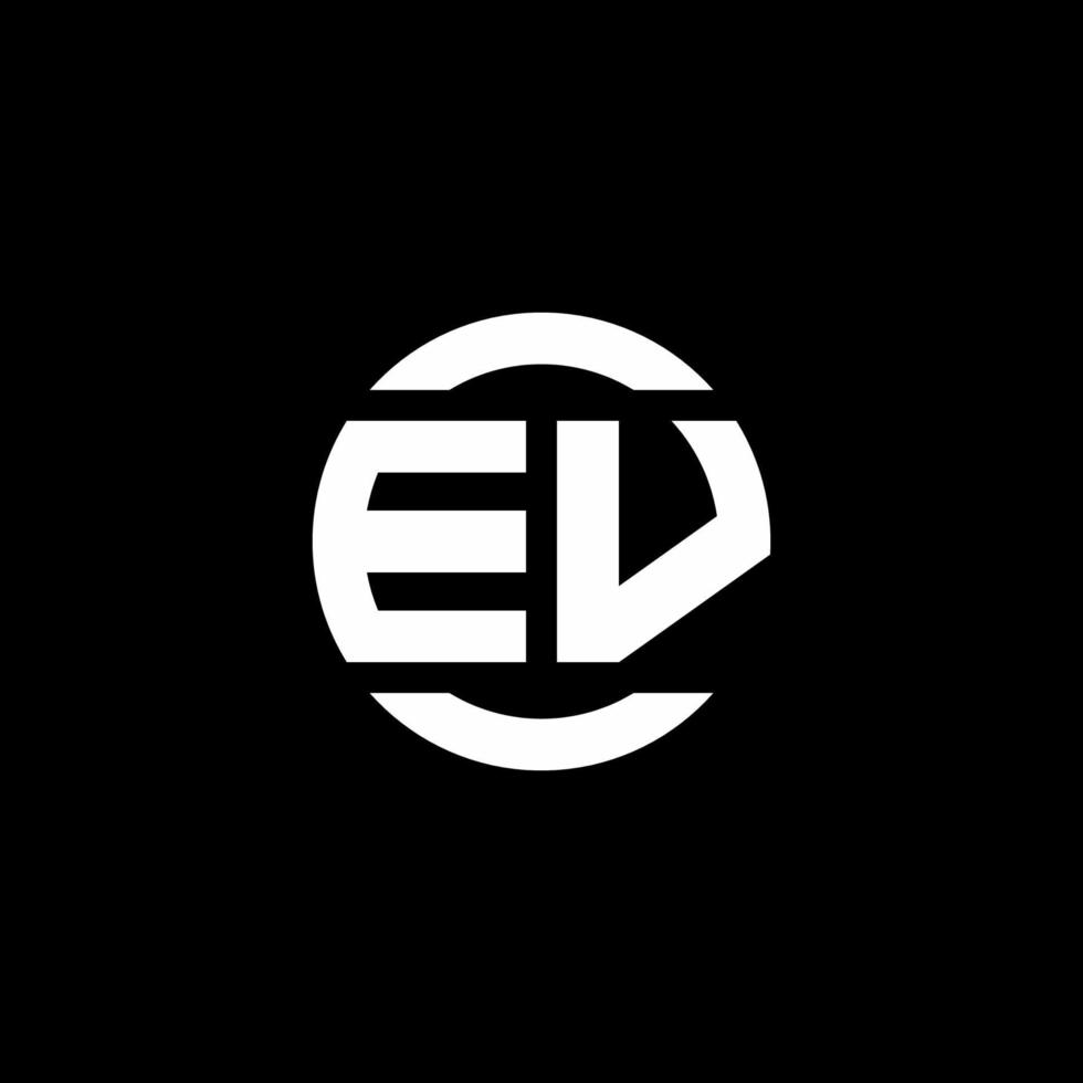 monograma do logotipo ev isolado no modelo de design de elemento de círculo vetor