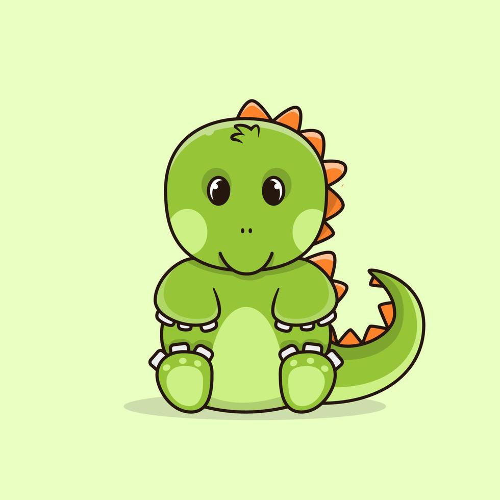 ilustração em vetor bebê dinossauro fofo