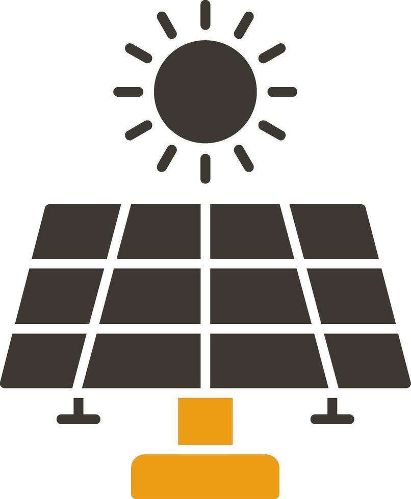 solar energia glifo dois cor ícone vetor