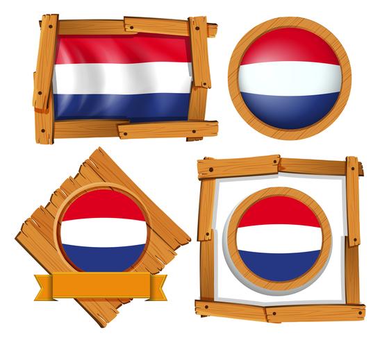 Bandeira da Holanda em quadros diferentes vetor