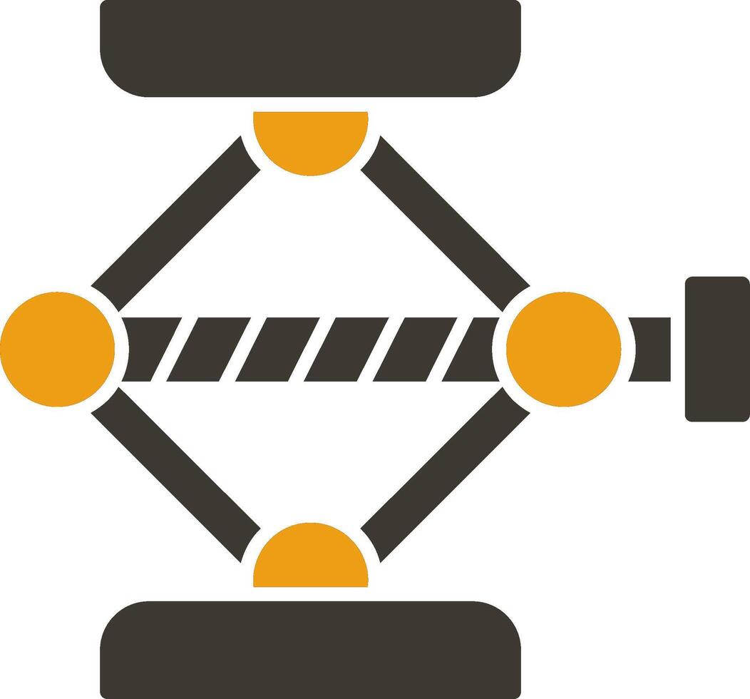 parafuso jack glifo dois cor ícone vetor