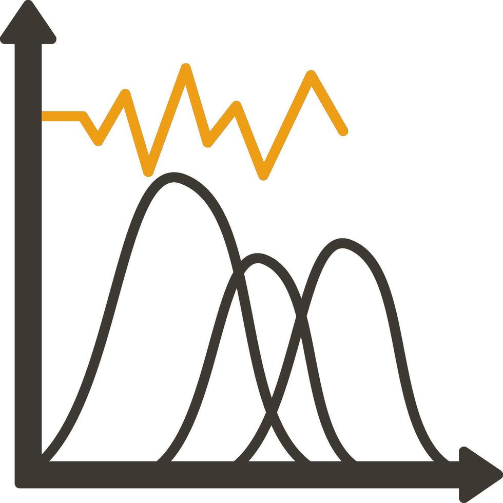 onda gráfico glifo dois cor ícone vetor