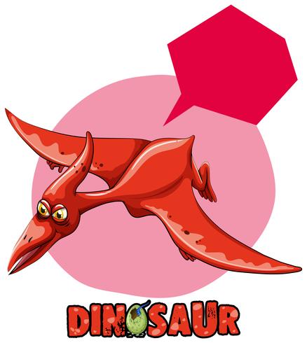 Design de etiqueta com dinossauro pterasaur voando vetor