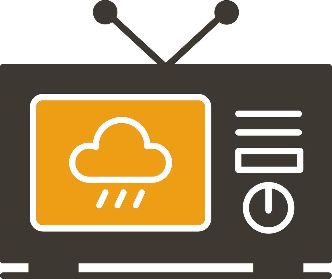 clima notícia glifo dois cor ícone vetor