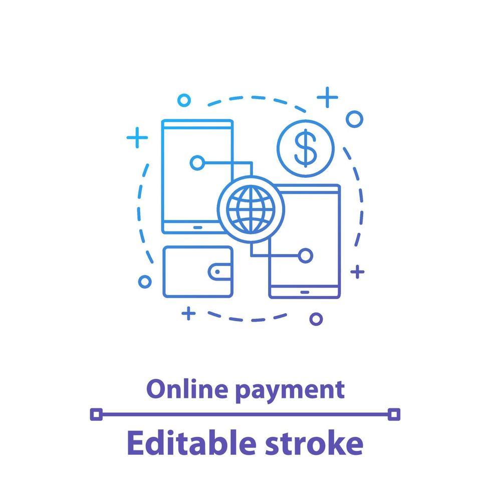 ícone de conceito de pagamento online vetor