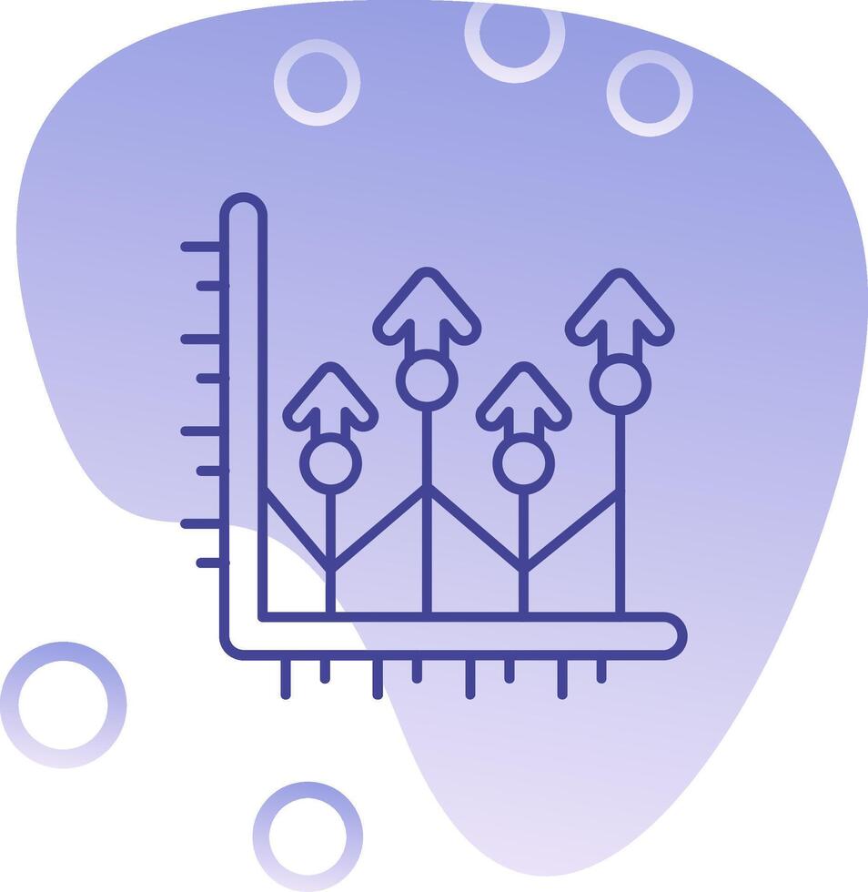 crescer acima gradiente bolha ícone vetor
