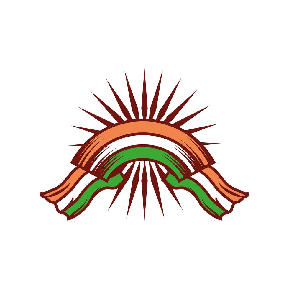 bandeira da índia em busto solar vetor