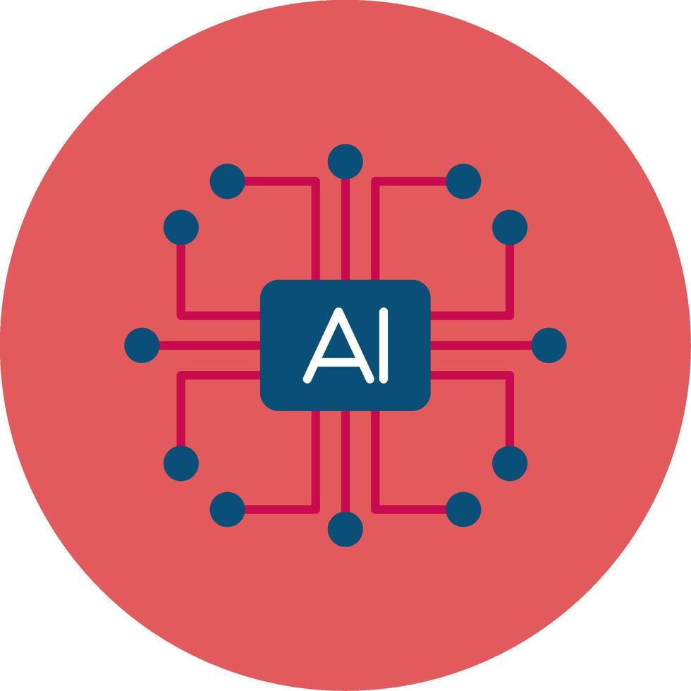 artificial inteligência plano círculo ícone vetor