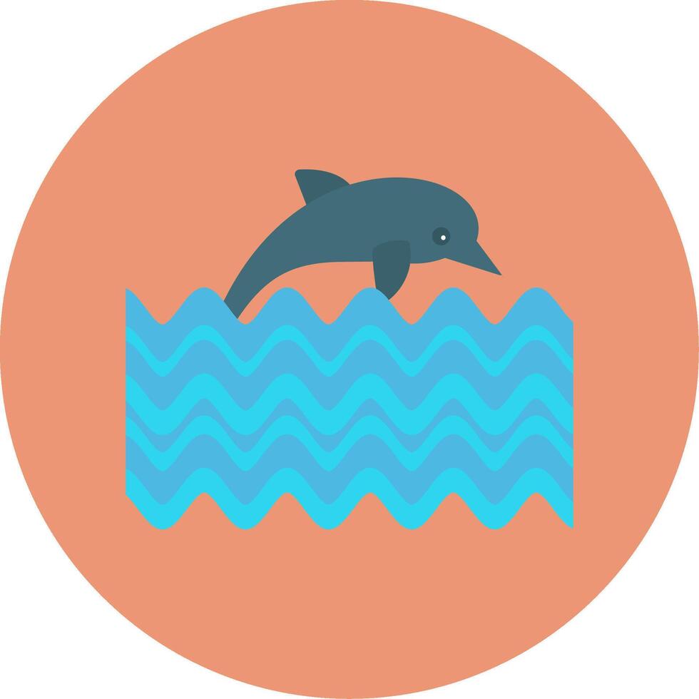 golfinho plano círculo ícone vetor
