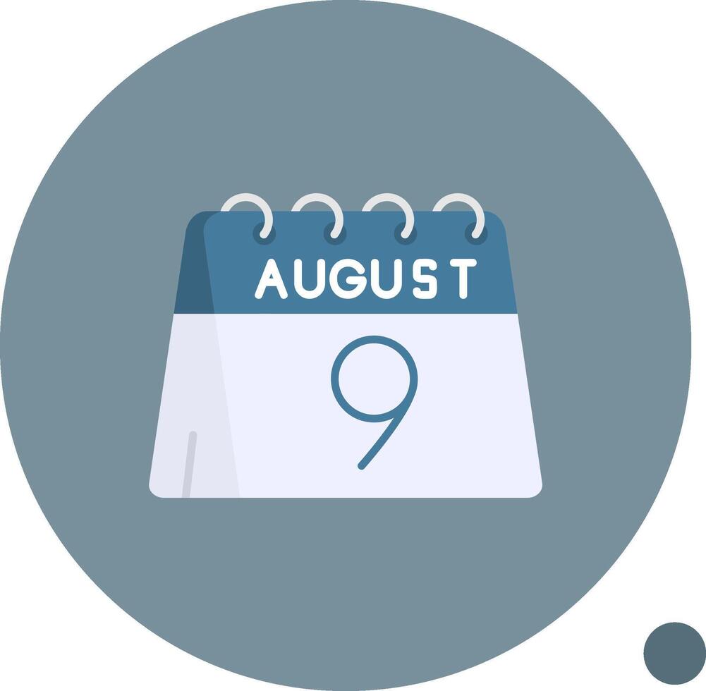 9º do agosto grandes círculo ícone vetor
