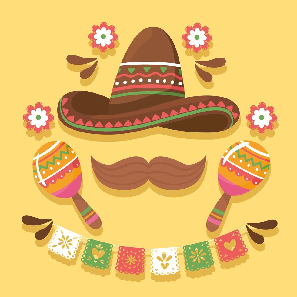 chapéu mexicano tradicional vetor