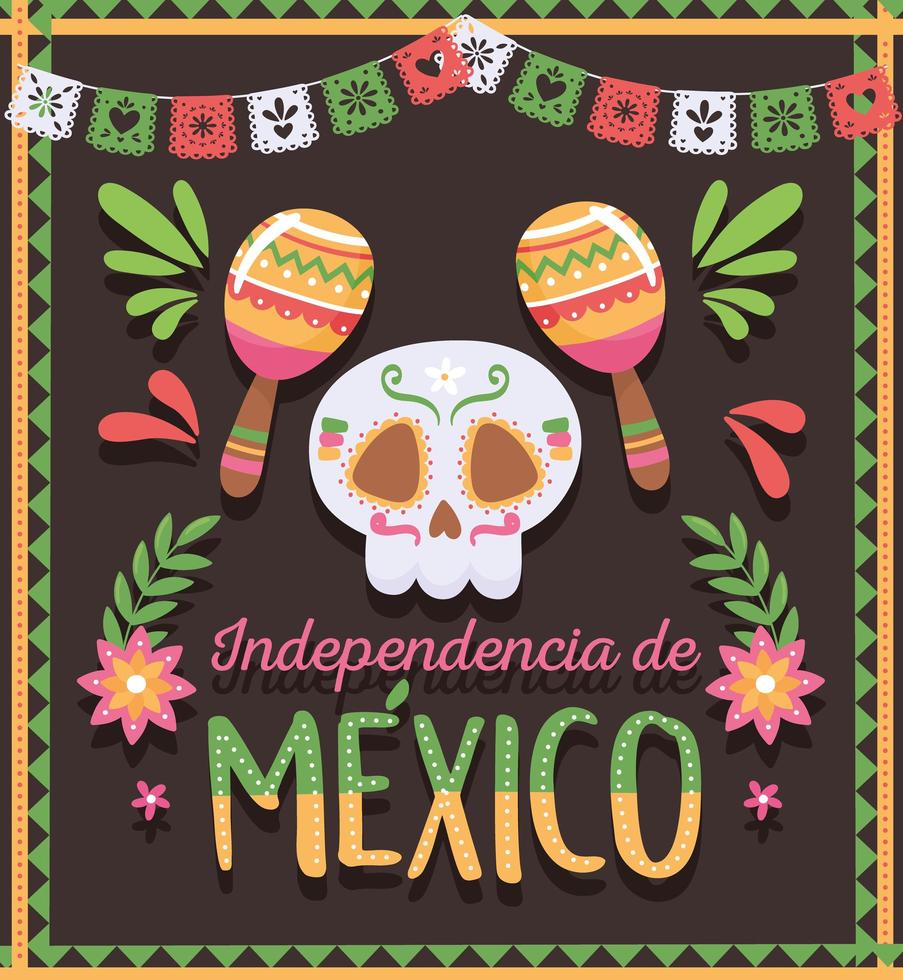 dia da independência do méxico vetor