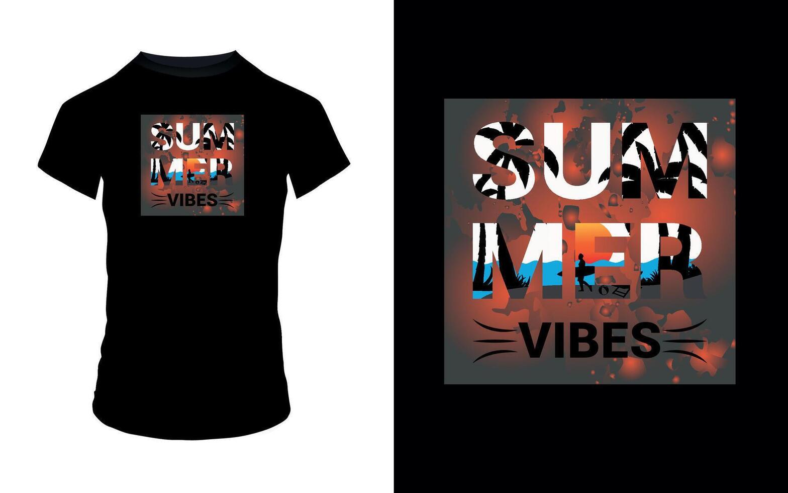 ''verão vibrações'' verão t camisa Projeto vetor