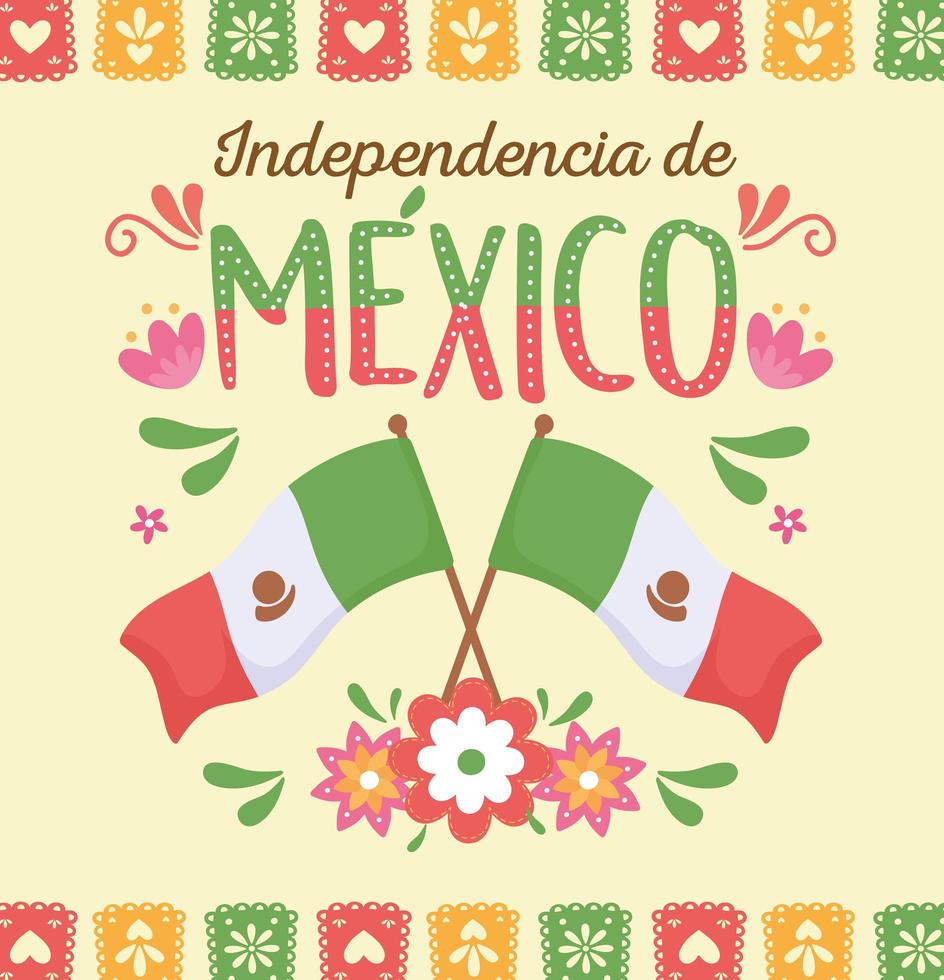 dia da independência do méxico vetor