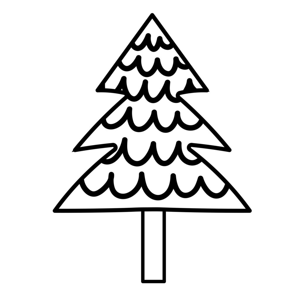 pinheiro planta natureza linha ícone estilo fundo branco vetor