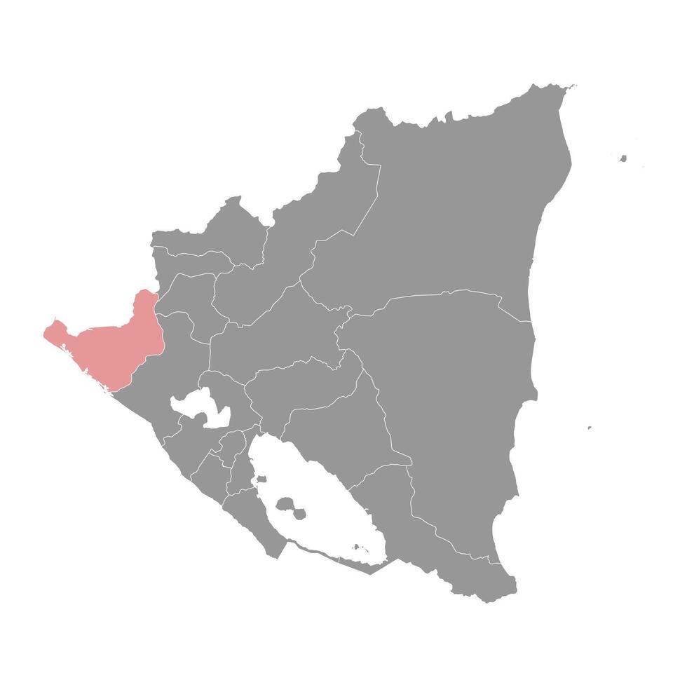 chinandega departamento mapa, administrativo divisão do Nicarágua. vetor ilustração.