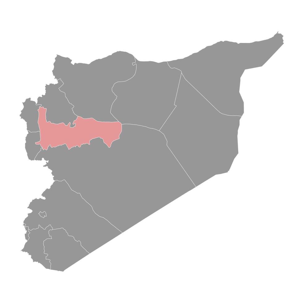 hama governadoria mapa, administrativo divisão do Síria. vetor ilustração.