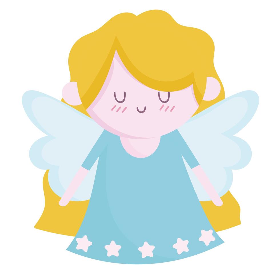 feliz natal, personagem de desenho animado de anjo fofo vetor