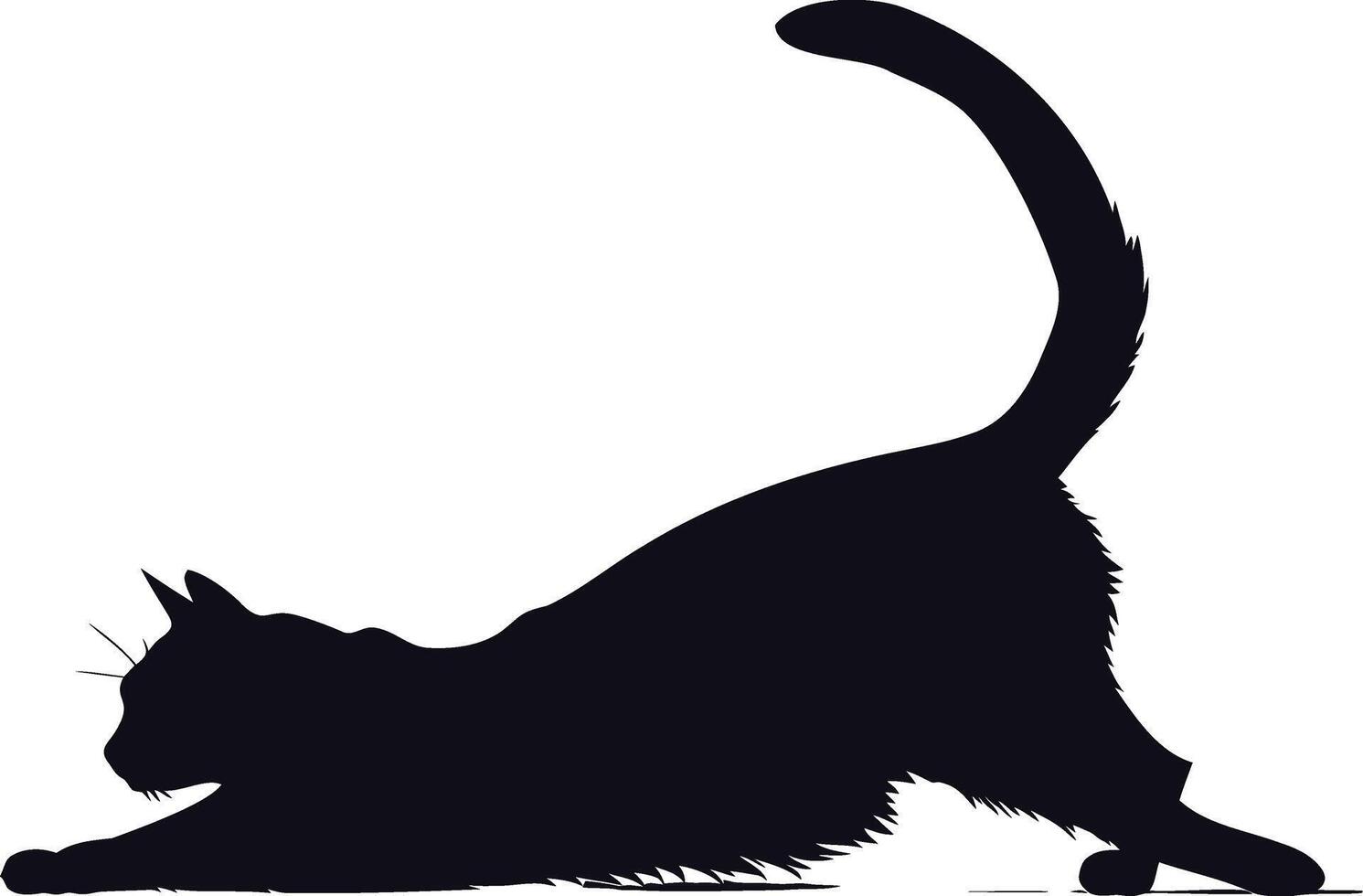 ai gerado silhueta gato cheio corpo Preto cor só vetor