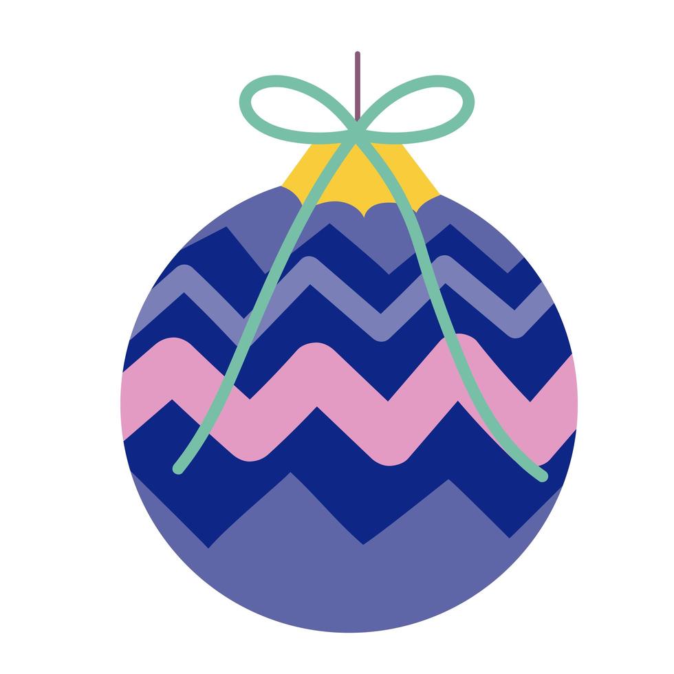 projeto do ícone da celebração da decoração da bola roxa feliz natal vetor