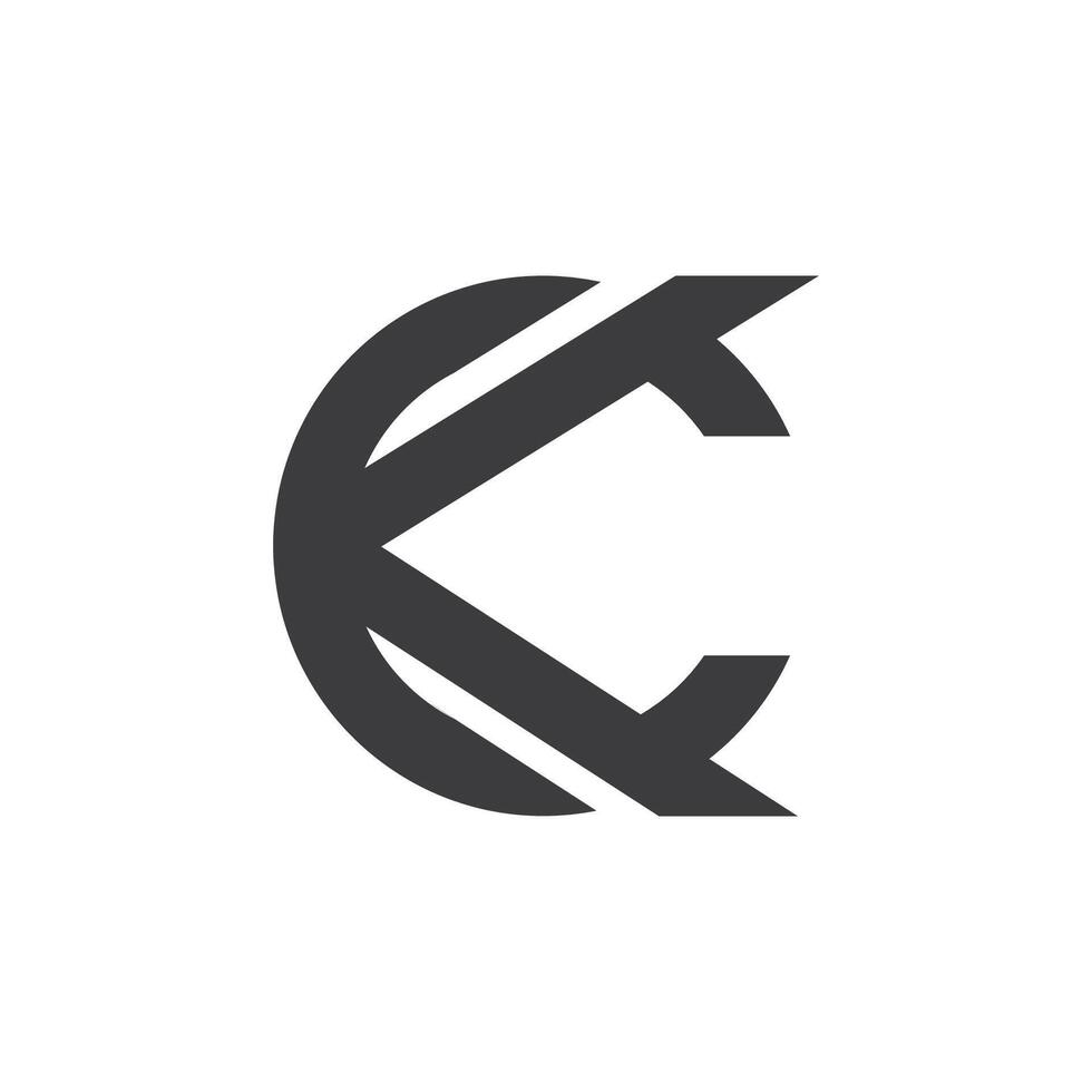 criativo abstrato carta ck logotipo Projeto. ligado carta kc logotipo Projeto. vetor