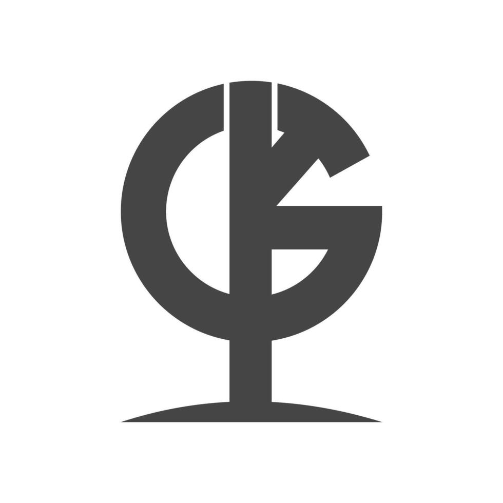 letras do alfabeto iniciais monograma logotipo kg, gk, k e g vetor