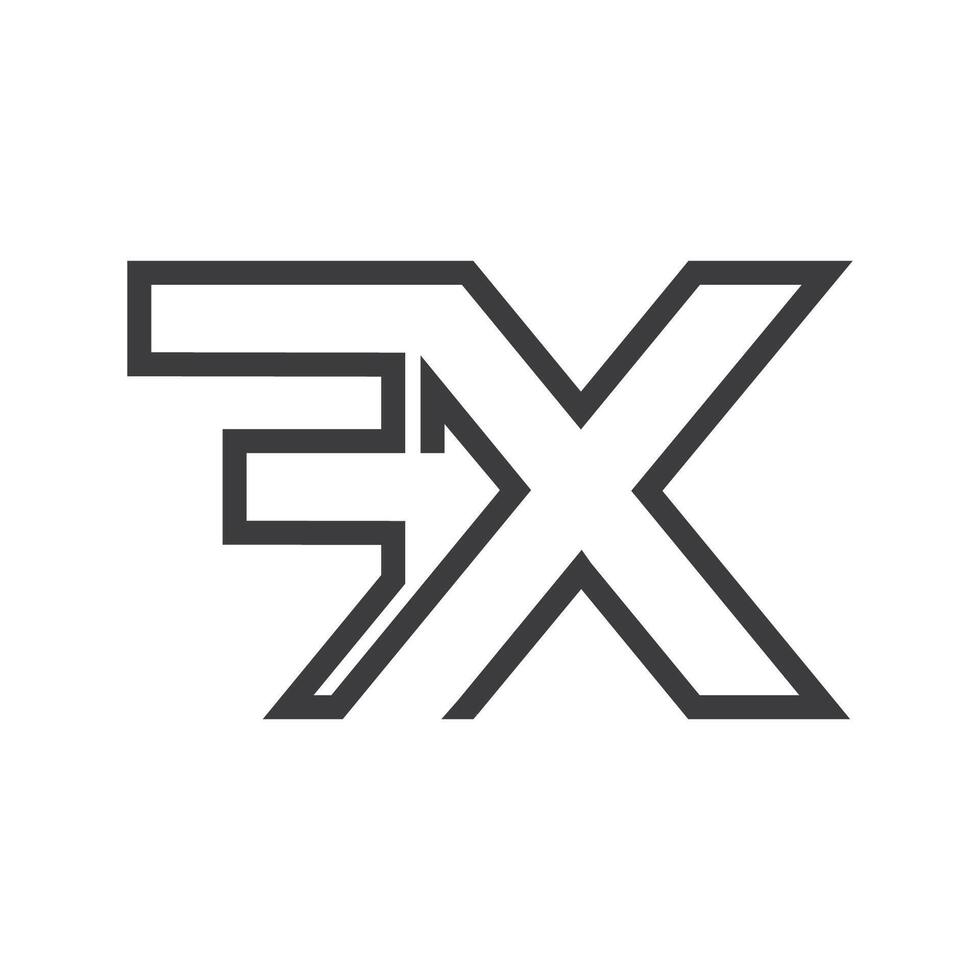 inicial carta fx logotipo ou xf logotipo vetor Projeto modelo