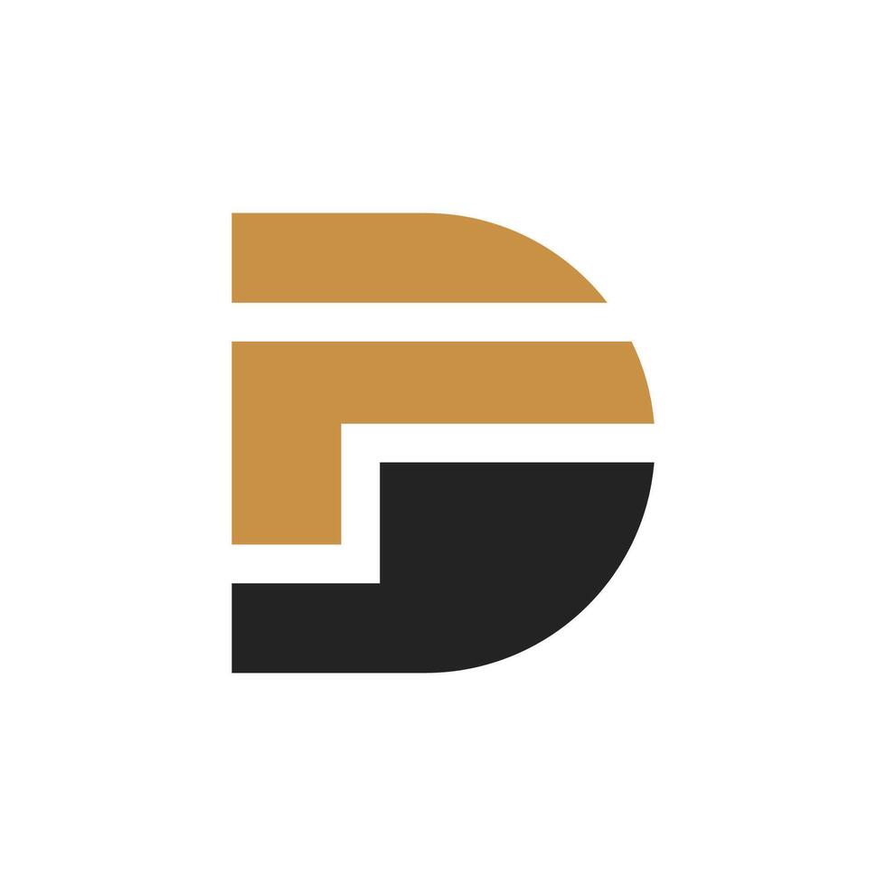 inicial fd carta logotipo vetor modelo Projeto. ligado carta df logotipo Projeto.