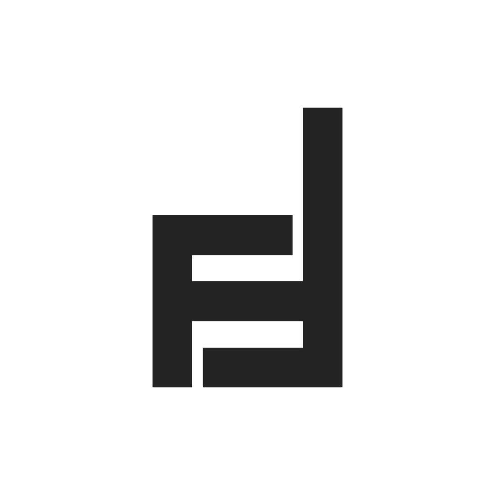 inicial fd carta logotipo vetor modelo Projeto. ligado carta df logotipo Projeto.