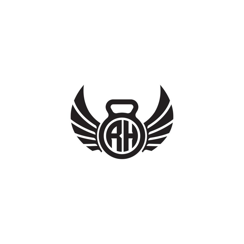 rh ginástica Academia e asa inicial conceito com Alto qualidade logotipo Projeto vetor