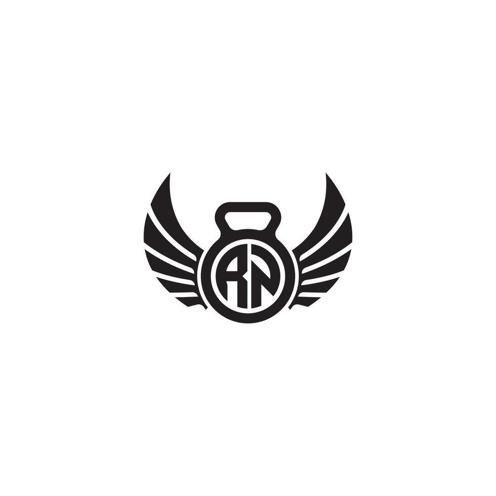 rn ginástica Academia e asa inicial conceito com Alto qualidade logotipo Projeto vetor