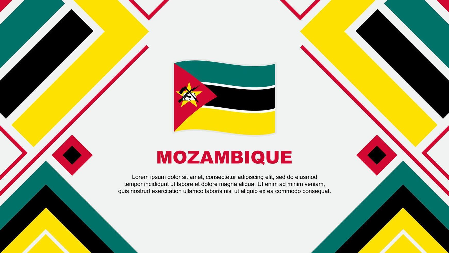 Moçambique bandeira abstrato fundo Projeto modelo. Moçambique independência dia bandeira papel de parede vetor ilustração. Moçambique bandeira