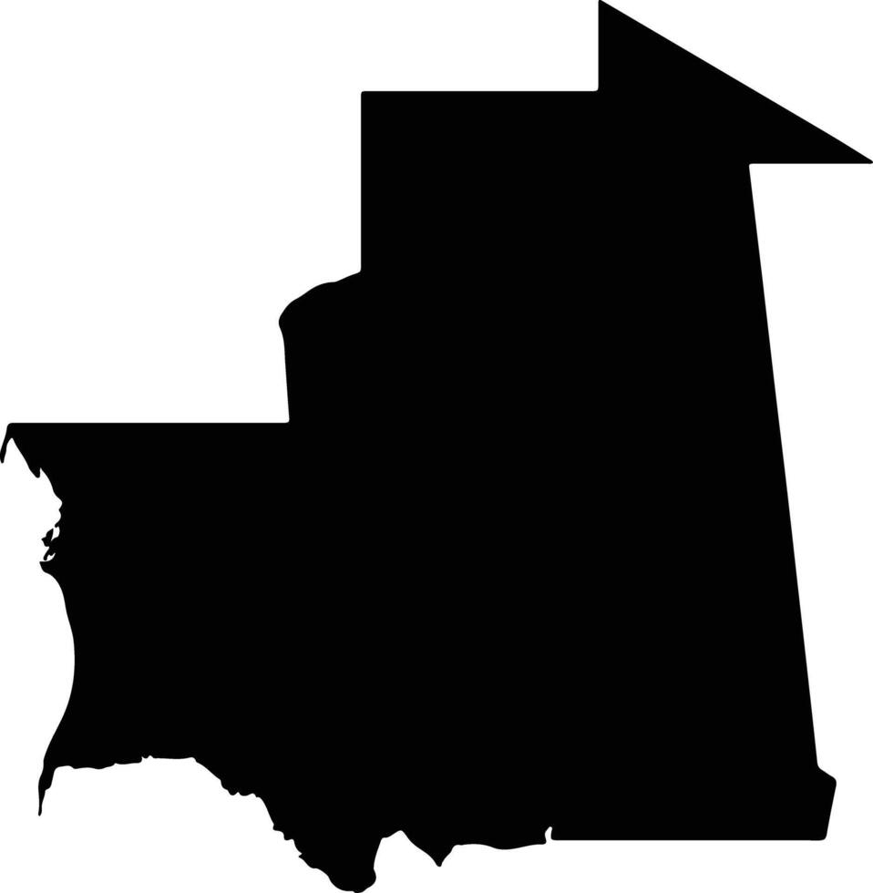 Mauritânia silhueta mapa vetor