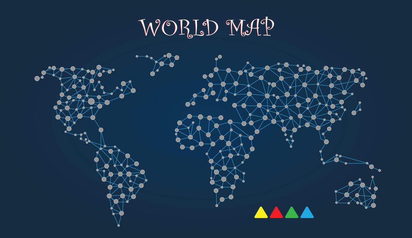 mundo mapa com pontilhado, marinha azul fundo, a vetor Arquivo