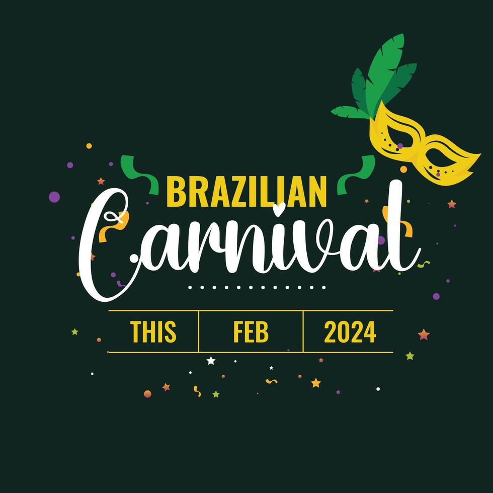 feliz carnaval festa social meios de comunicação postar ilustração vetor