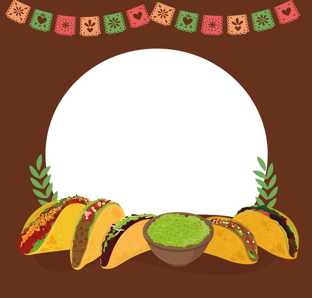 tacos de menu mexicano vetor